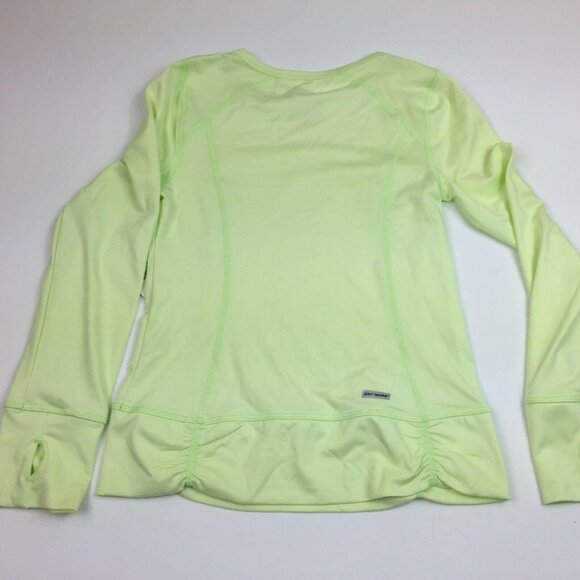 Danskin Now Performance Girls Loose Fit Active Tee Neon Green Long Sleeve Large - Picture 5 of 12